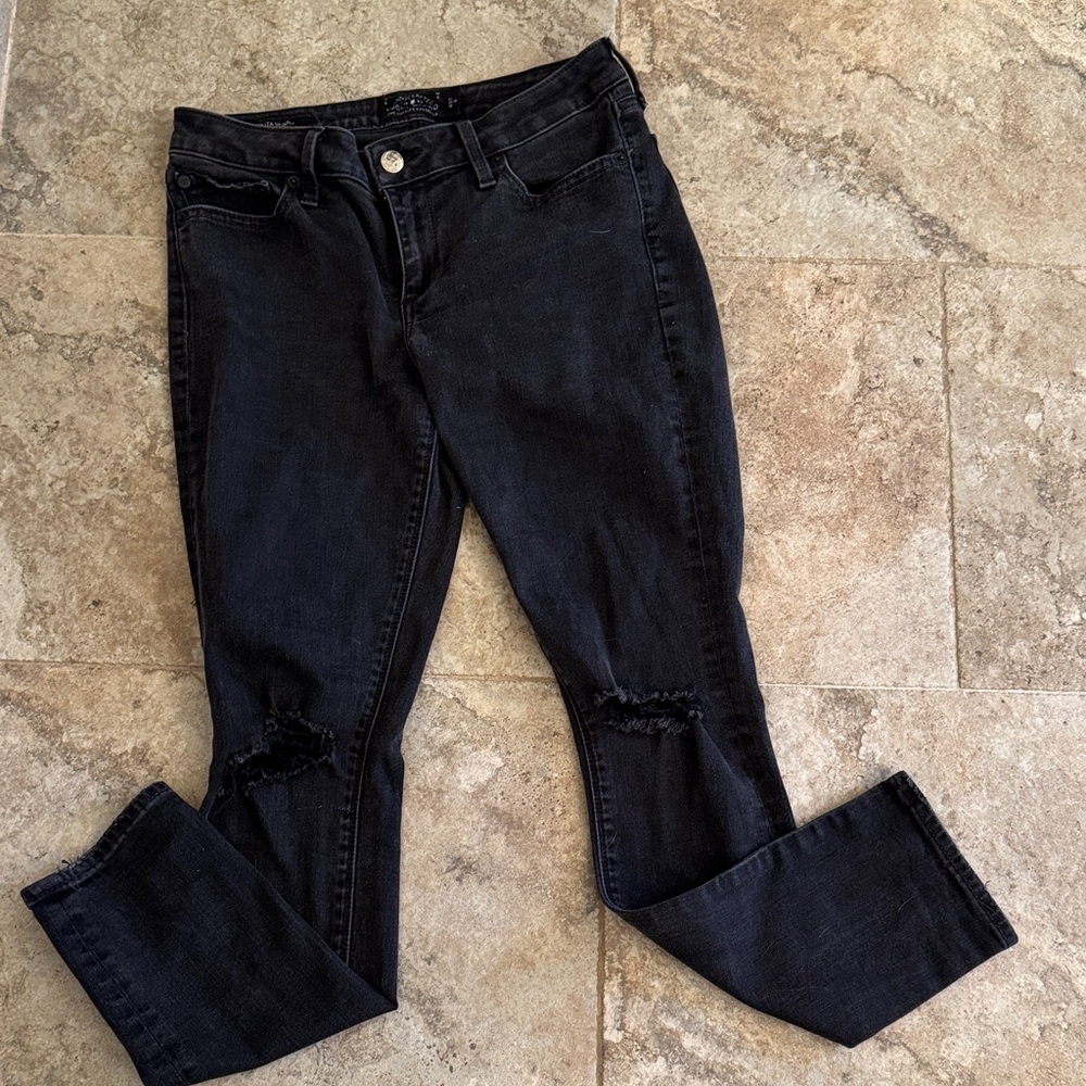 Lucky Brand Women's Black Lolita skinny Ripped distressed Jeans size 4 27 A
